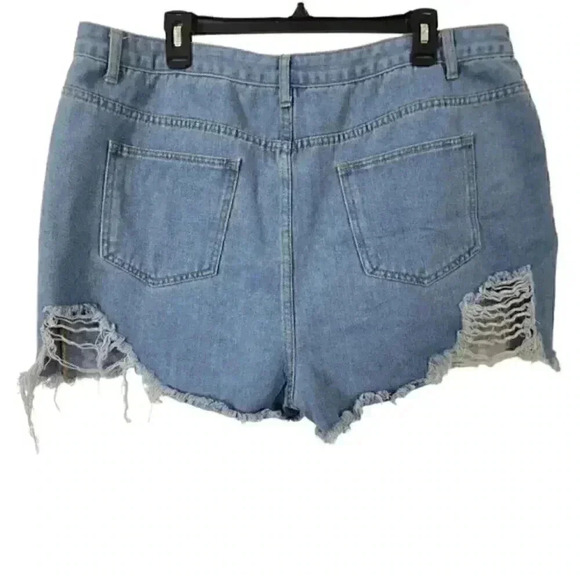 Nasty Gal Ripped Distressed High Rise Women's Shorts 16 - Picture 2 of 5